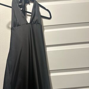 Elegant Black Halter Dress
